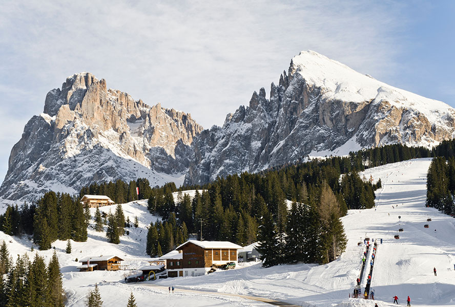 Blick auf die "Sella Ronda" in Gröden