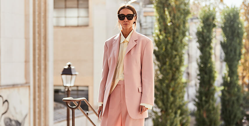 Neuheiten 2024, Damen Hosenanzug Elegant in Pink Businessoutfit